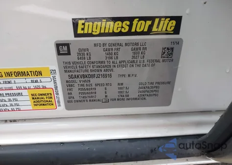 2015 Buick Enclave Leather из США, поврежденный, VIN 5GAKVBKD8FJ216916